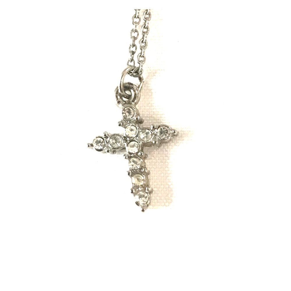 EXPRESS cross charm necklace on 18” chain.